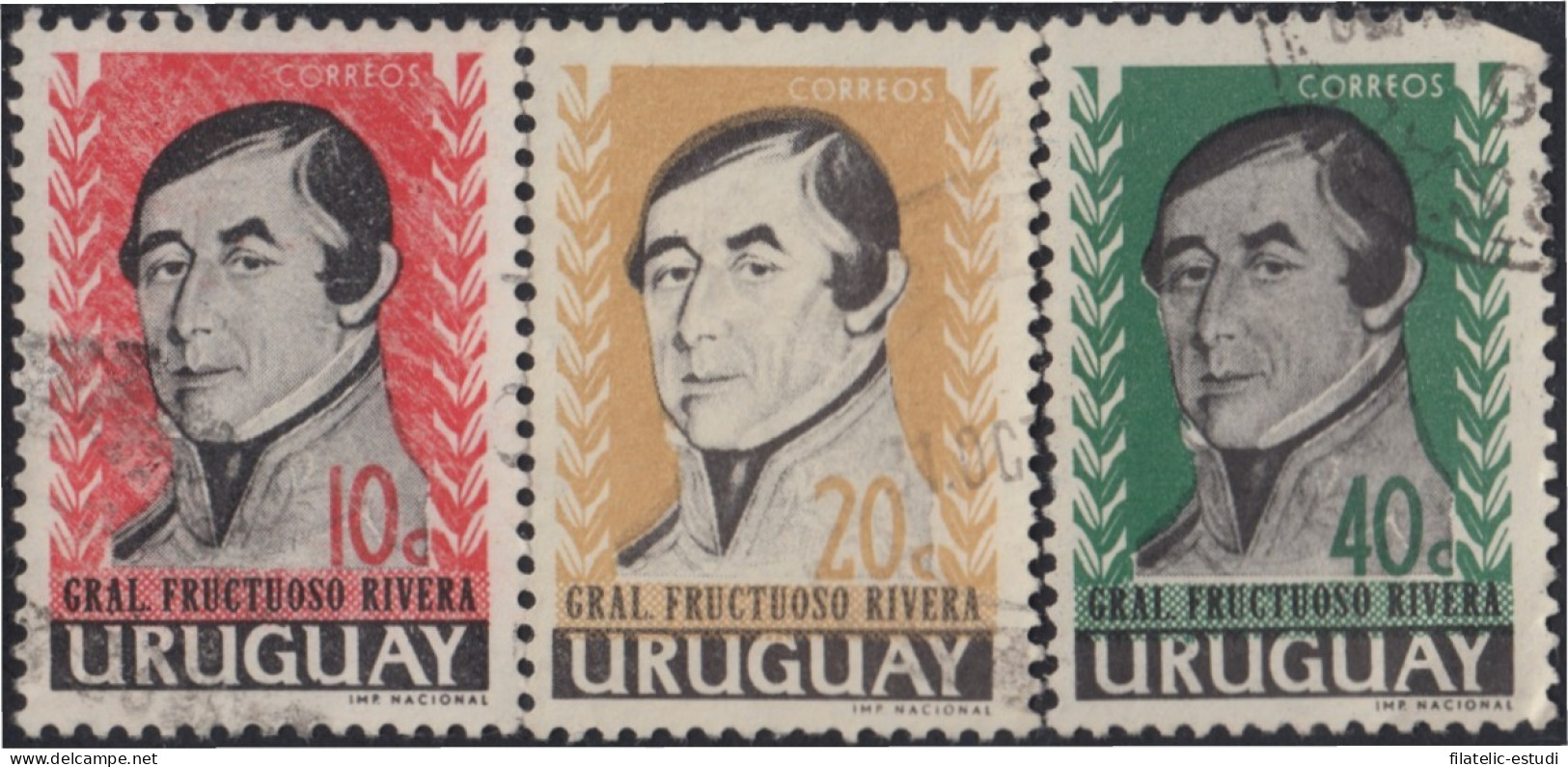 Uruguay 697/99 1962 General Fructuoso Rivera Usado - Uruguay