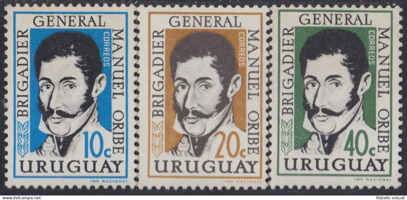 Uruguay 682/84 1961 Brigadier General Manuel Oribe MNH - Uruguay