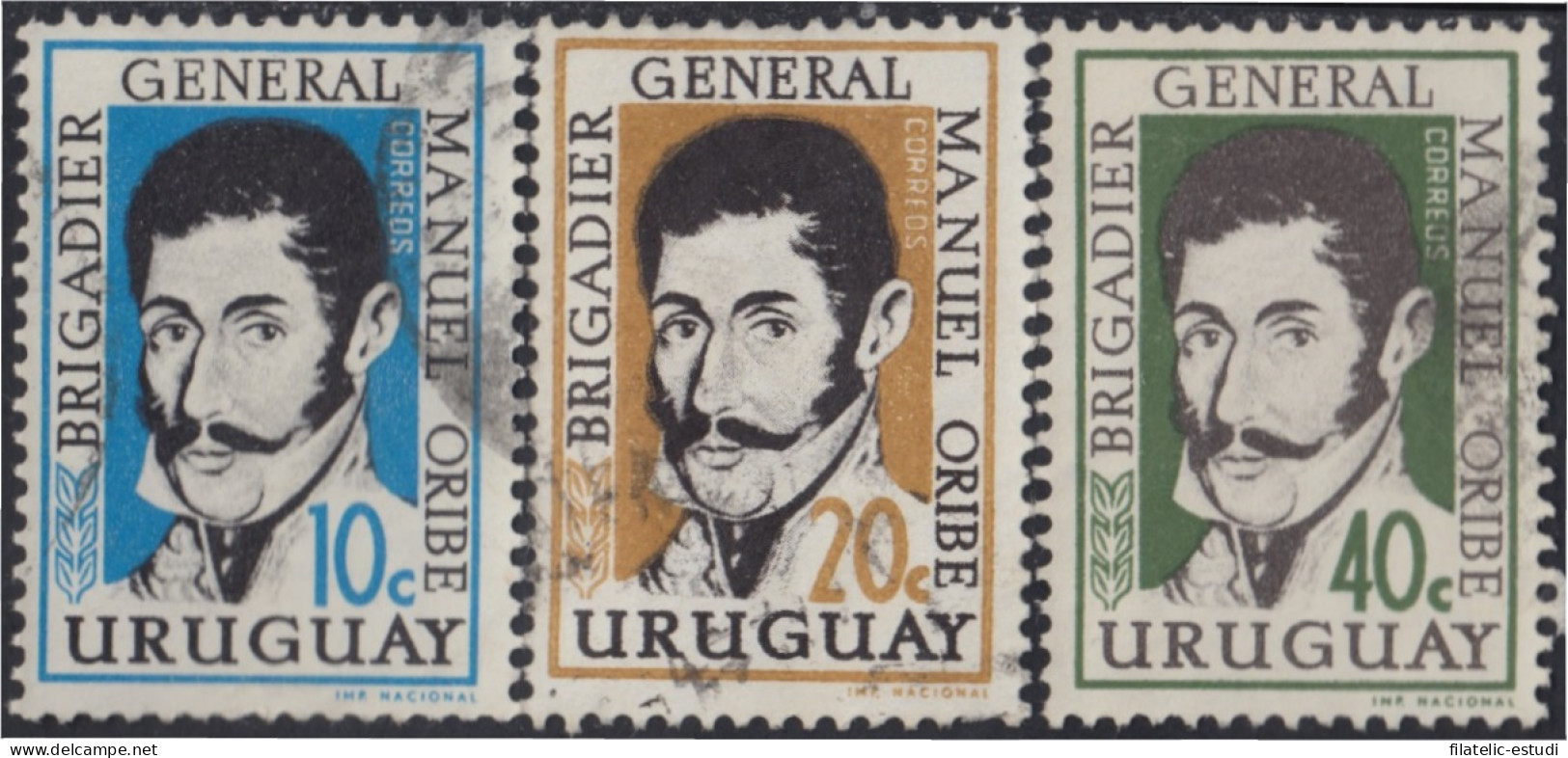 Uruguay 682/84 1961 Brigadier General Manuel Oribe Usado - Uruguay