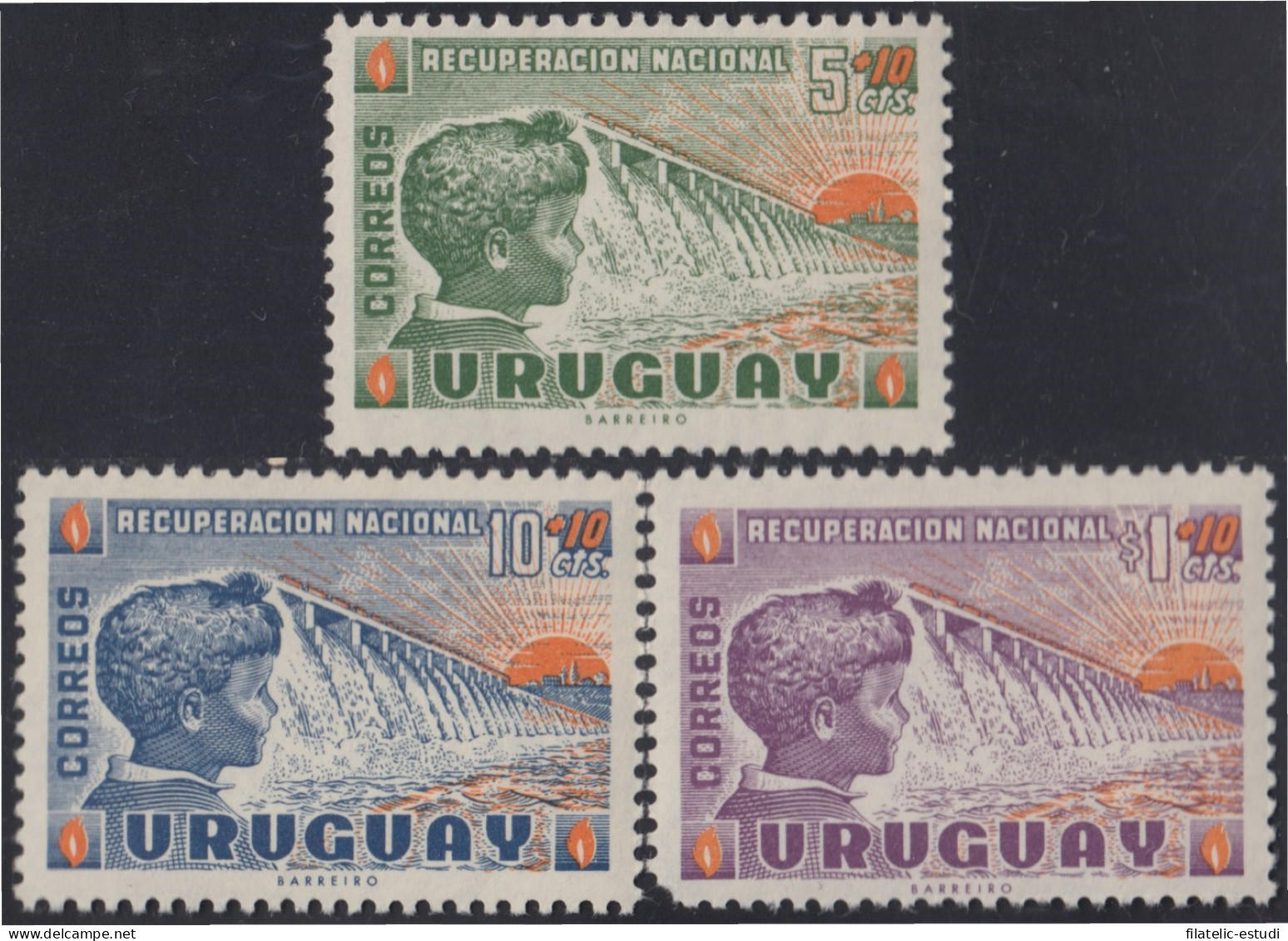 Uruguay 666/68 1959 Recuperación Nacional MNH - Uruguay