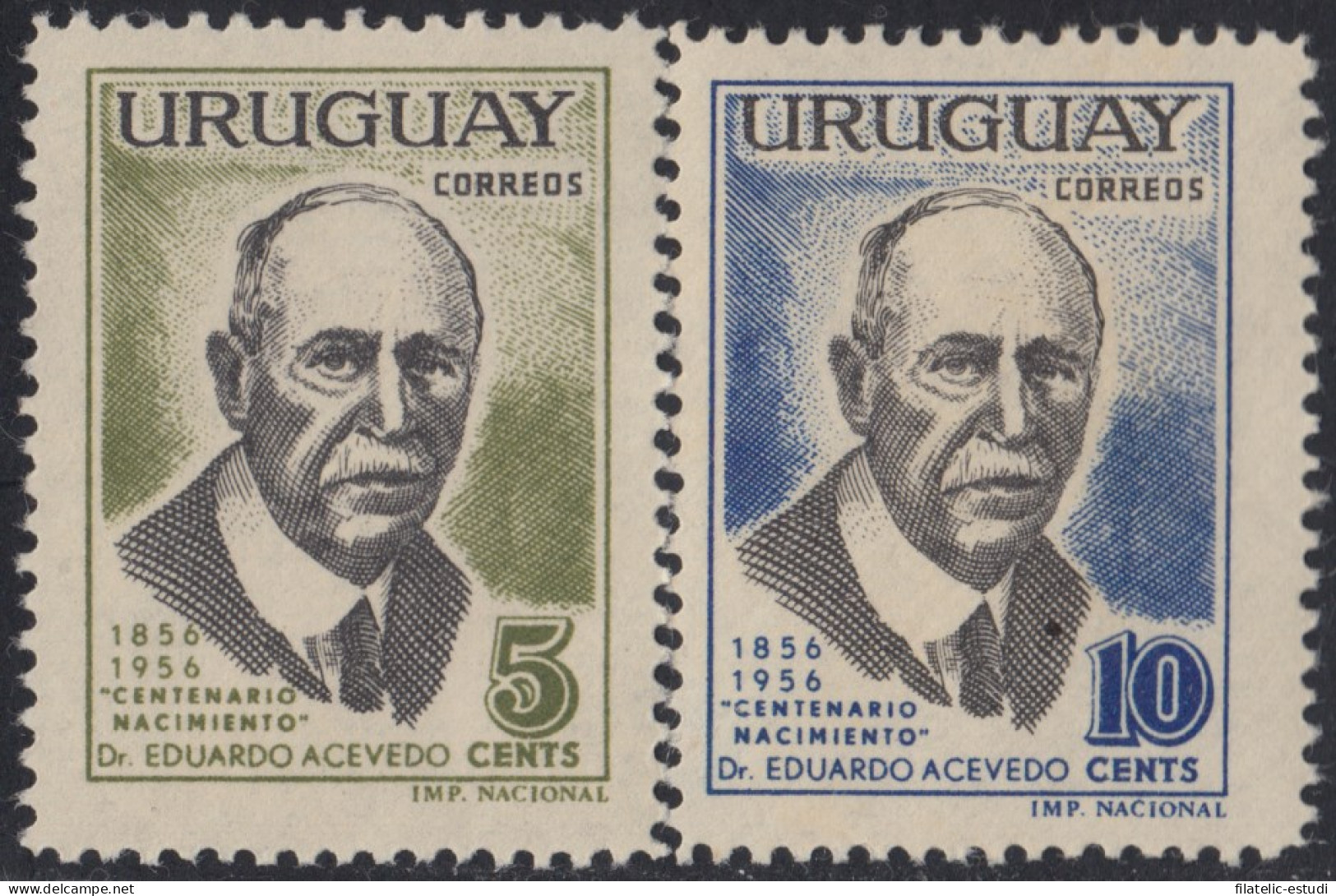 Uruguay 648/49 1958 Centenario Del Nacimiento De Eduardo Acevedo MNH - Uruguay