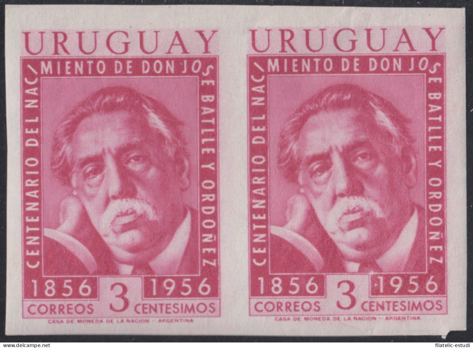 Uruguay 642a 1956 Centenario Del Nacimiento Del Presidente José Battle Y Ordon - Uruguay