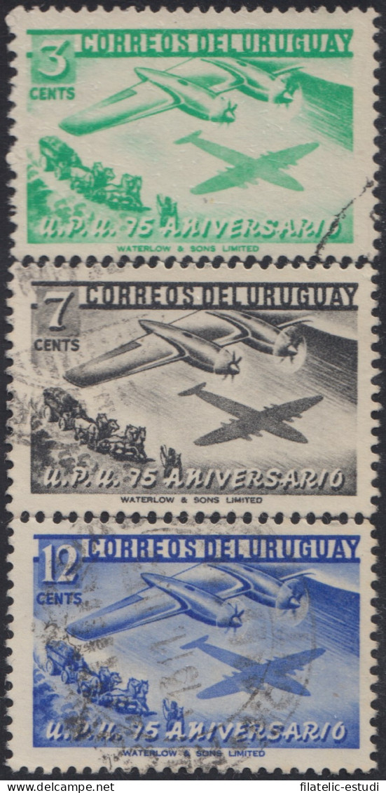 Uruguay 616/18 1952 75º Aniversario De La UPU Usado - Uruguay