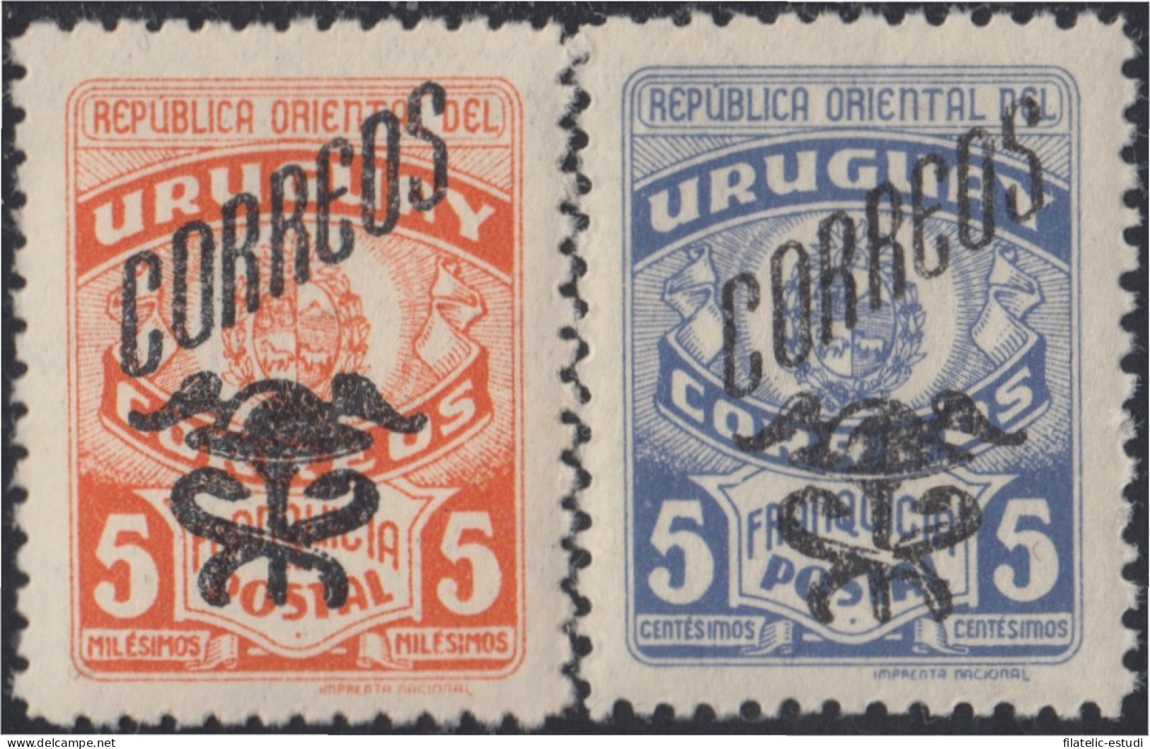 Uruguay 595/95A 1949/51 Franquicia Postal Ai MNH - Uruguay