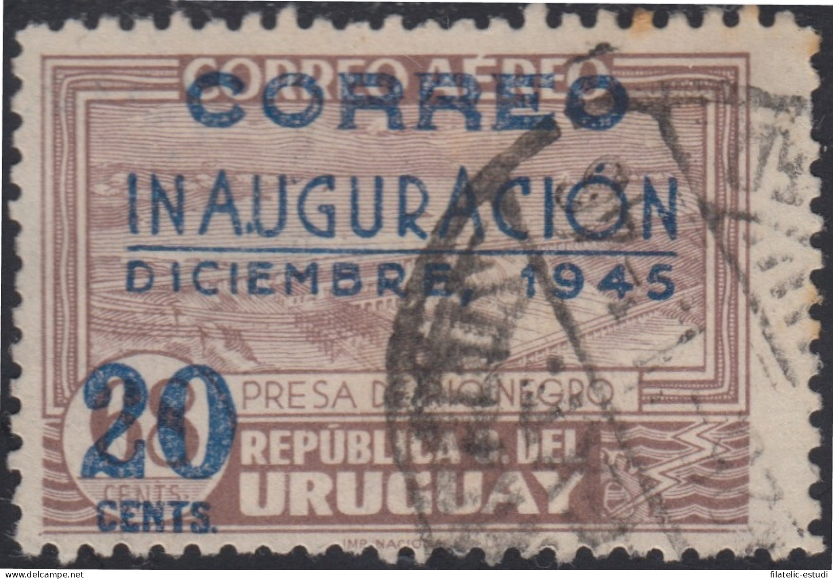 Uruguay 567 1945 Inauguración De La Presa Sur De Río Negro Usado - Uruguay