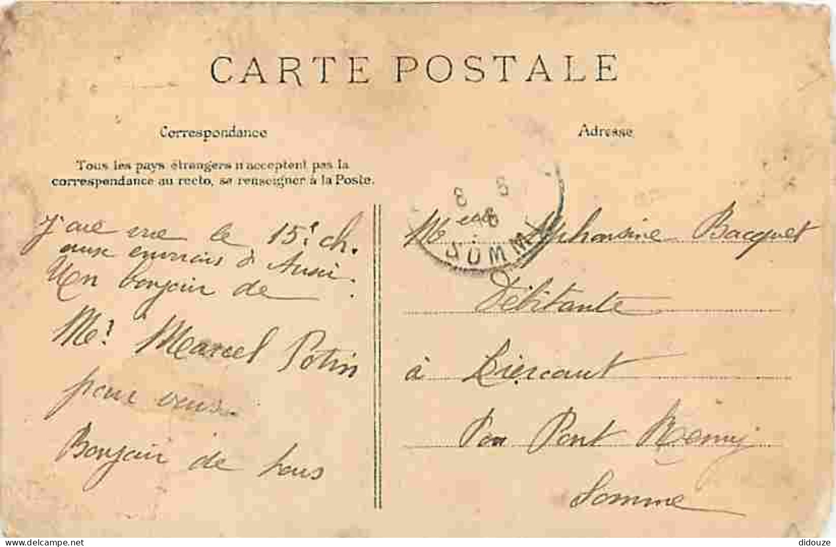 62 - Auxi Le Château - L'Eglise - Cheval Attelé - Animé - Ecrite En 1915 - Carte Abimé En Bas Voir Scan - CPA - Voir Sca - Auxi Le Chateau