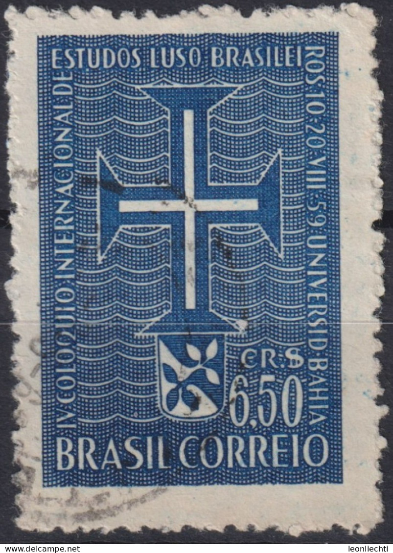 1959 Brasilien ° Mi:BR 966, Sn:BR 899, Yt:BR 683, Lusignan Cross And Arms Of Salvador, Bahia - Oblitérés