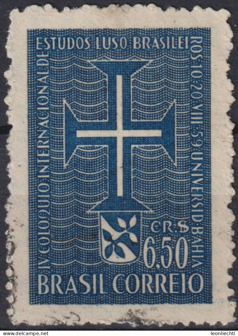 1959 Brasilien ° Mi:BR 966, Sn:BR 899, Yt:BR 683, Lusignan Cross And Arms Of Salvador, Bahia - Usati