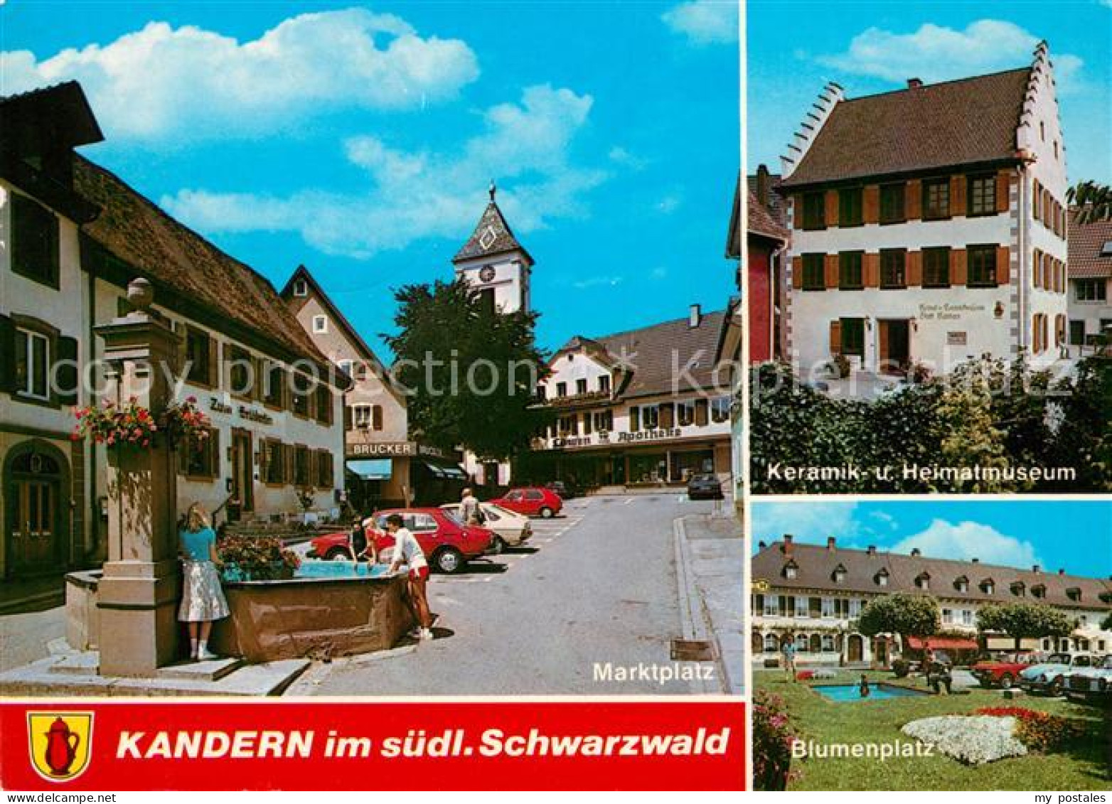 73160925 Kandern Marktplatz Brunnen Keramikmuseum Blumenplatz Kandern - Kandern