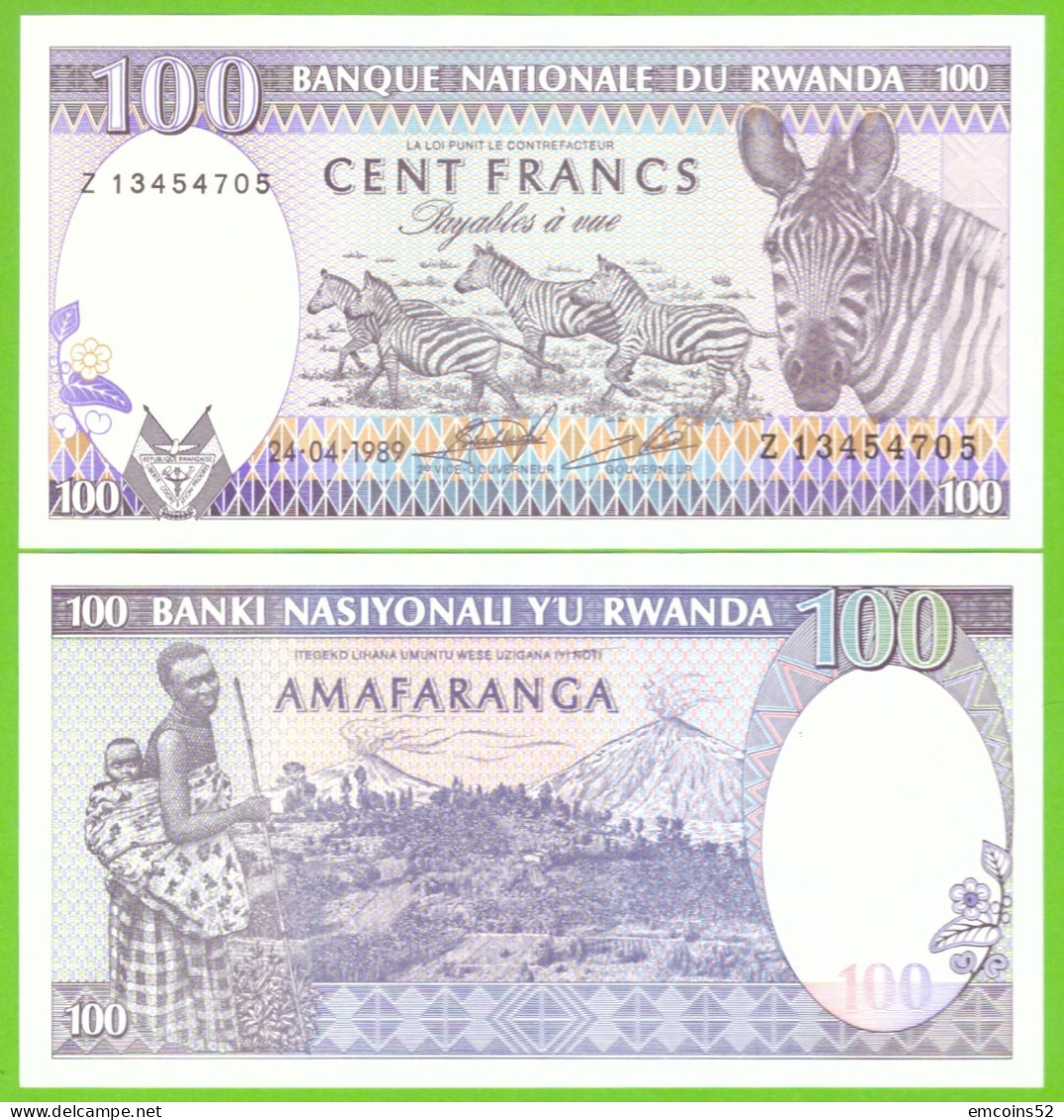 RWANDA 100 FRANCS 1989 P-19 UNC - Ruanda