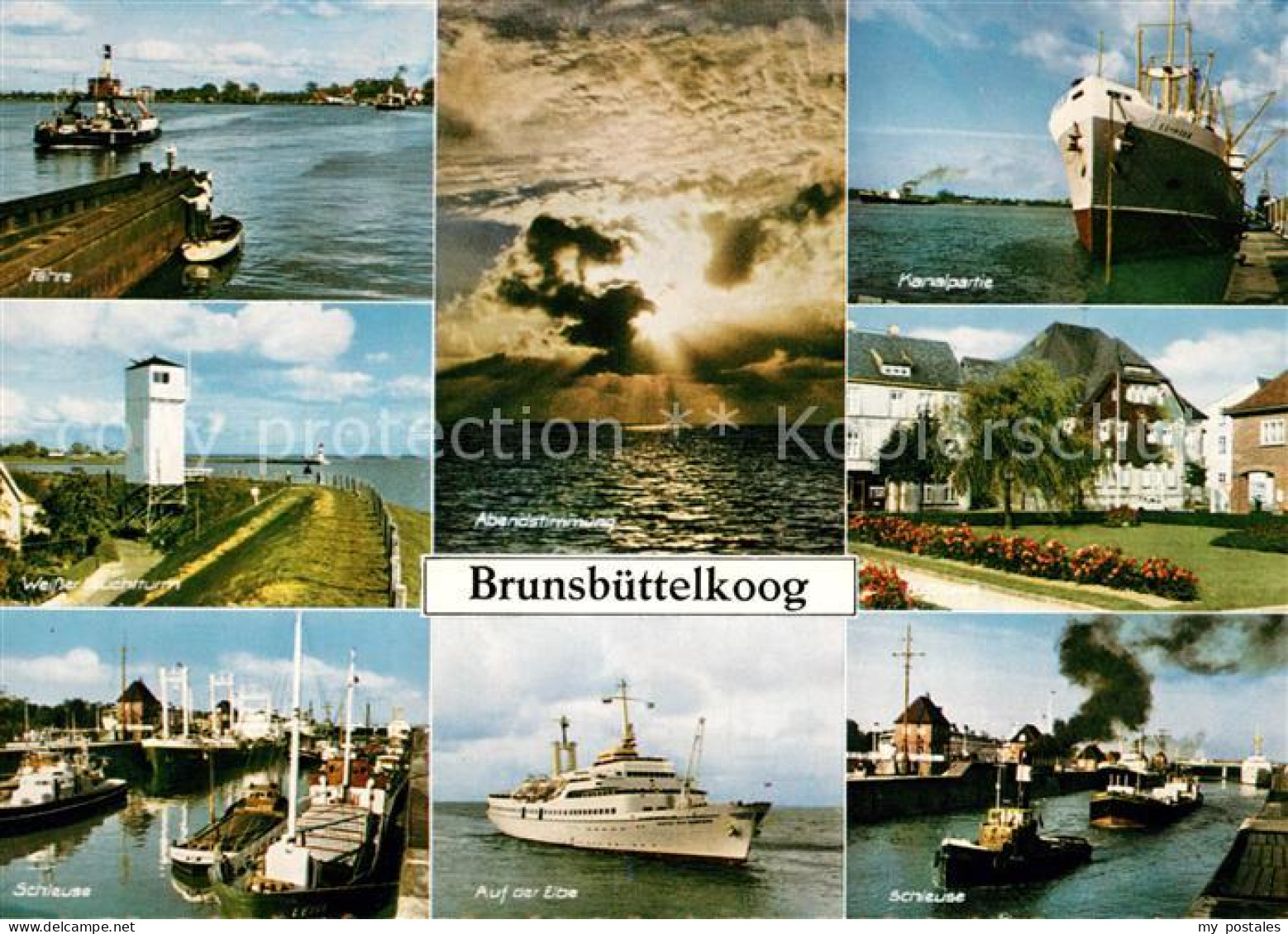 73160865 Brunsbuettelkoog Faehre Weisser Leuchtturm Schleuse Elbedampfer Kanalpa - Brunsbüttel