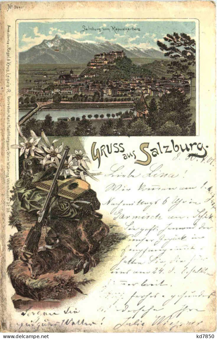 Gruss Aus Salzburg - Litho - Salzburg Stadt