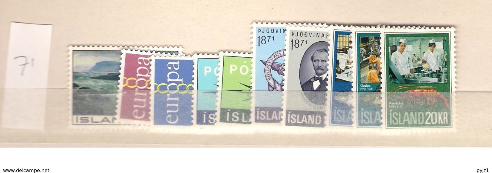 1971 MNH Iceland, Island, Year Complete,posffris - Años Completos