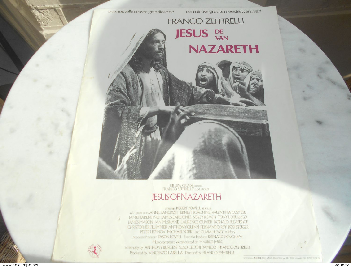 Ancienne Affiche Cinema  Jesus De Nazareth Franco Zeffirelli - Collections