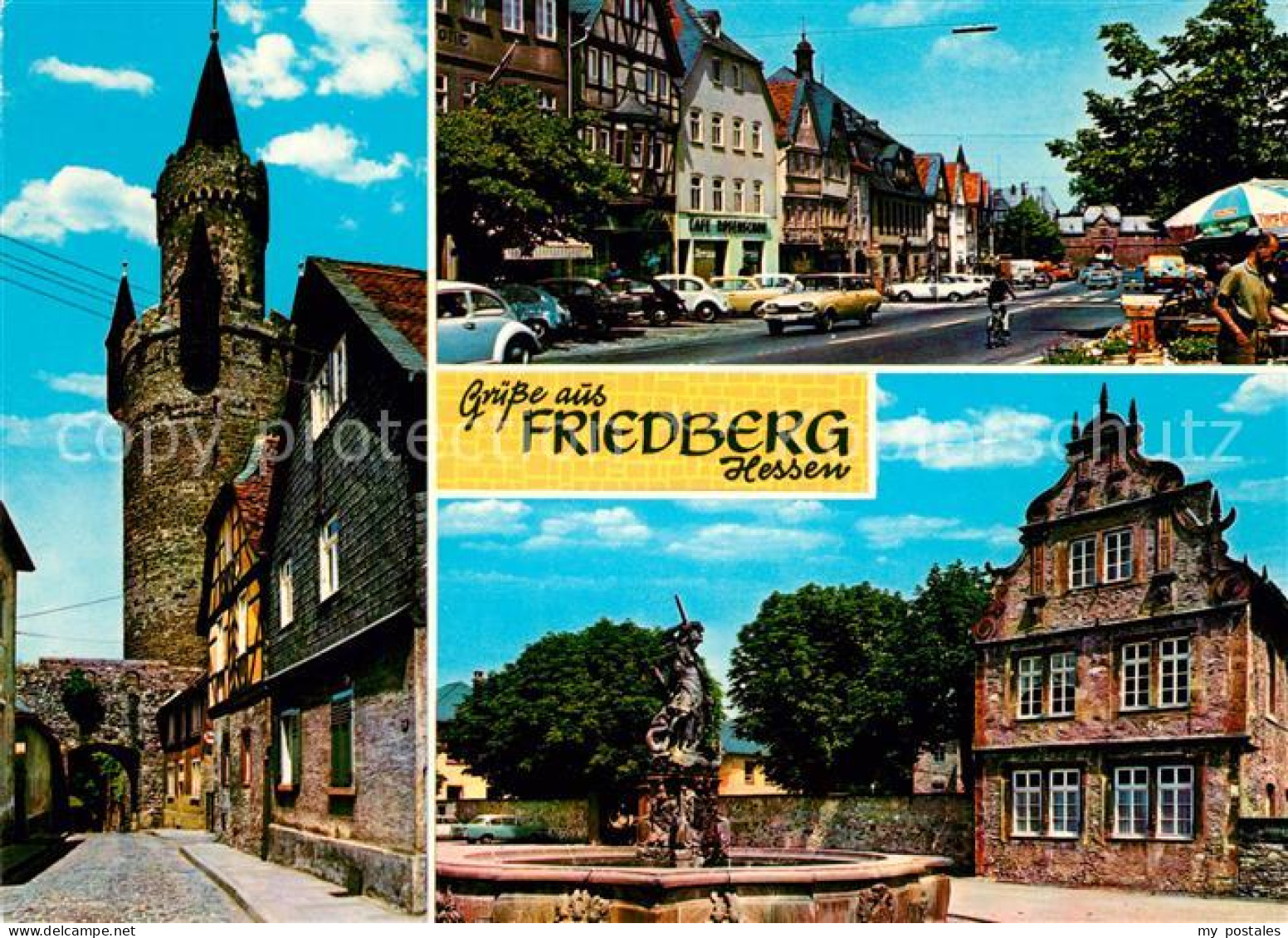 73160630 Friedberg Hessen Adolfsturm Kaiserstrasse Mit Blick Zur Burg Schloss Br - Friedberg