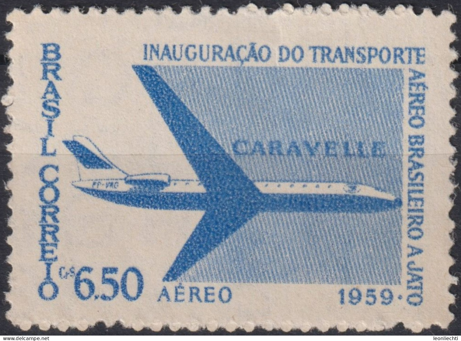 1959 Brasilien ** Mi:BR 969, Sn:BR C91, Yt:BR PA79, Inauguration Of Brazilian Jet Transport - Caravelle - Luchtpost