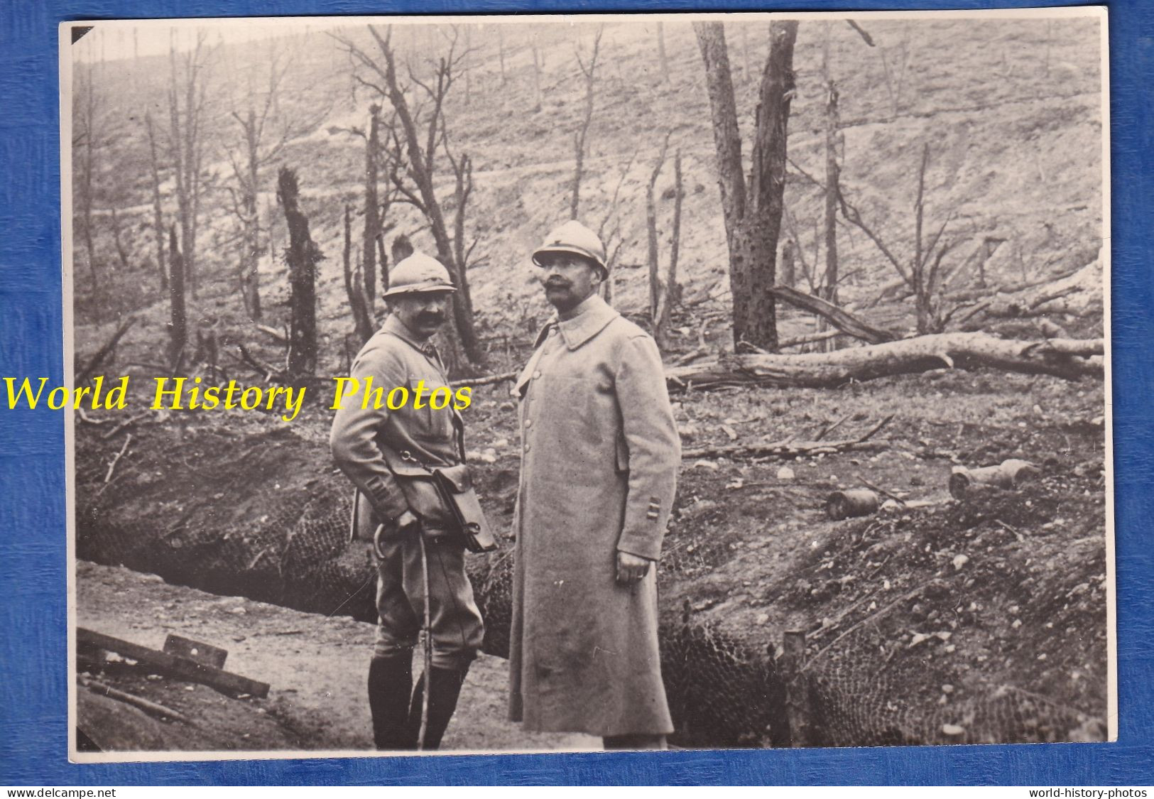 Retirage Ancien D'une Photo De 1916 - TAVANNES P. VERDUN Lieutenant Colonel BOULLE 222e Régiment D' Infanterie WW1 Poilu - Guerra, Militares