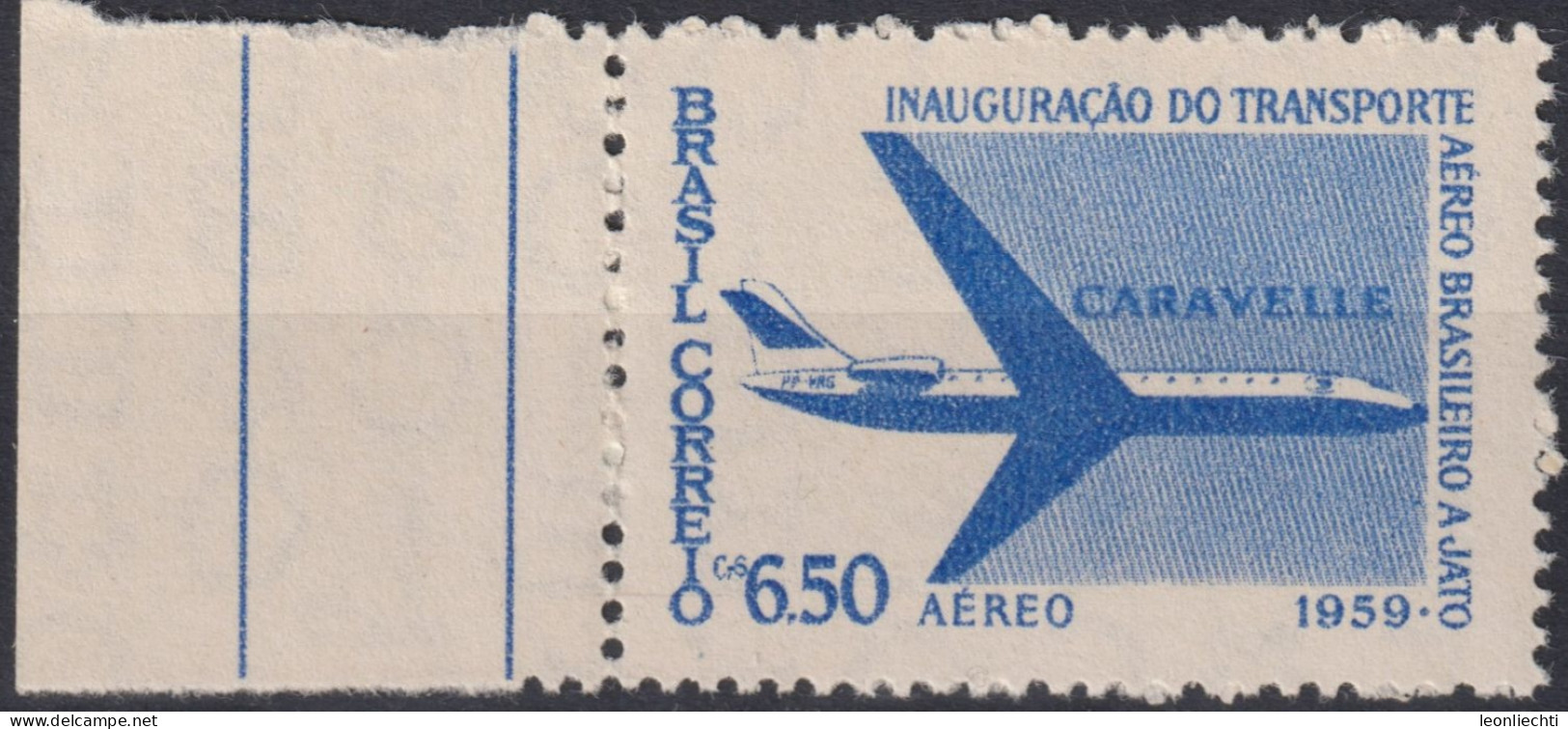 1959 Brasilien ** Mi:BR 969, Sn:BR C91, Yt:BR PA79, Inauguration Of Brazilian Jet Transport - Caravelle - Airmail