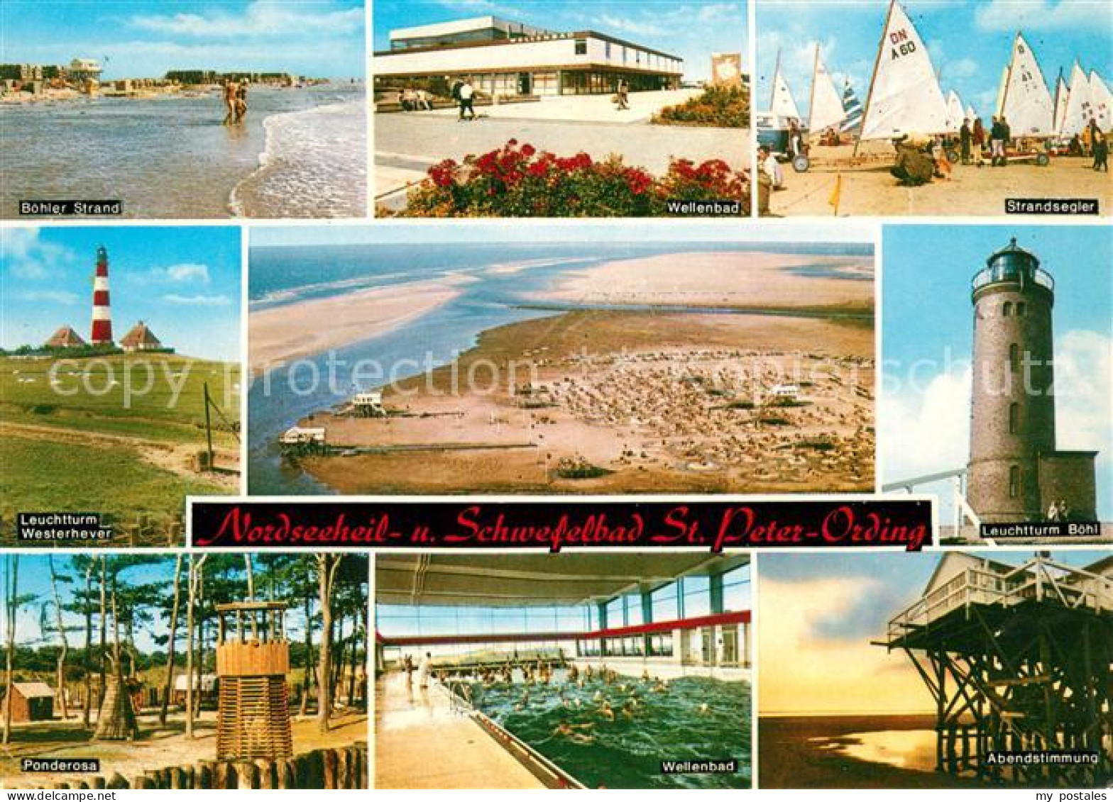 73160318 Peter-Ording St Strand Wellenbad Strandsegler Leuchtturm Westerhave Boe - St. Peter-Ording