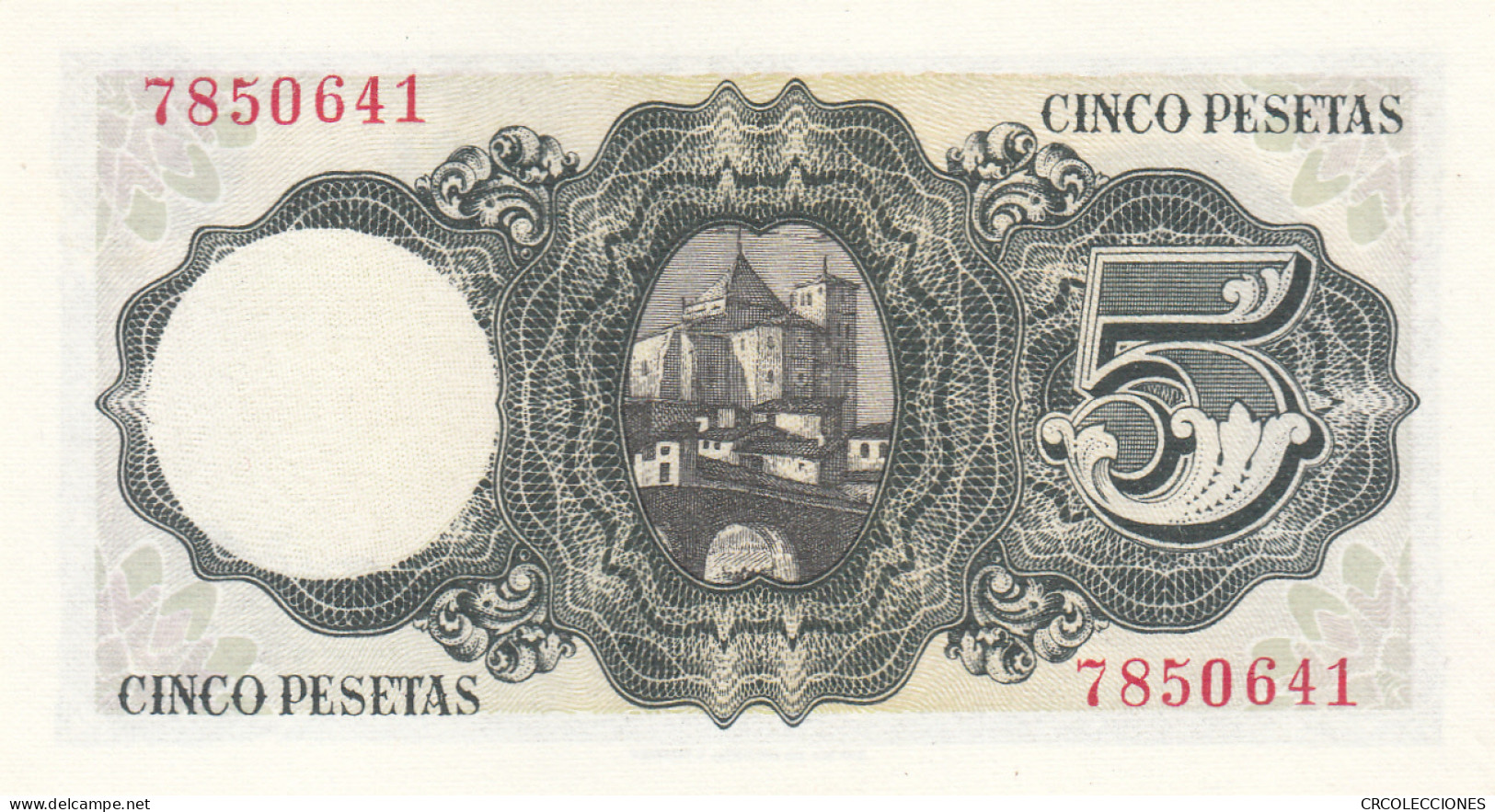 CRBS1107 BILLETE ESPAÑA 5 PESETAS 1951 SIN SERIE SIN CIRCULAR - Autres & Non Classés