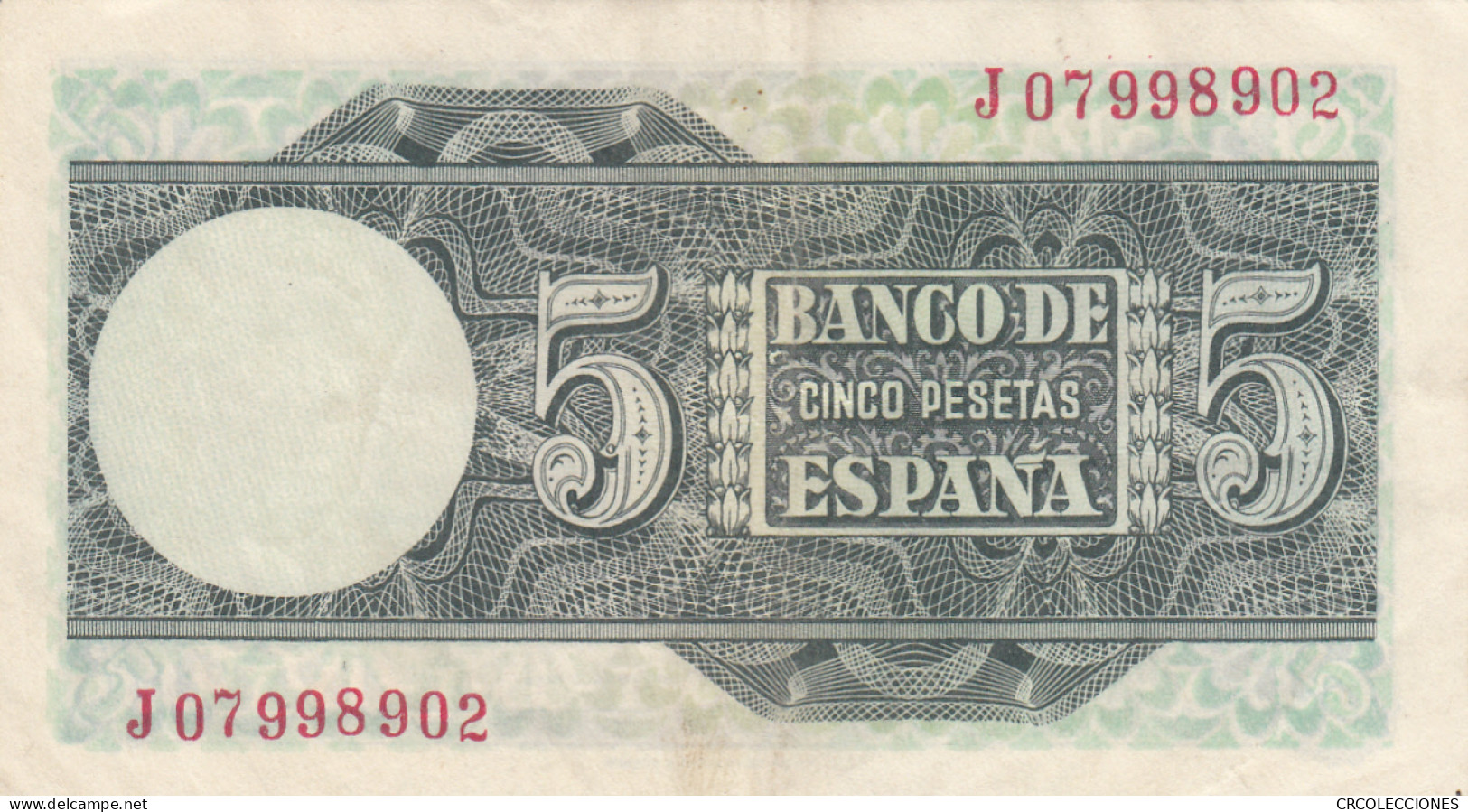 CRBS1100 BILLETE ESPAÑA 5 PESETAS 1948 MBC  - Andere & Zonder Classificatie