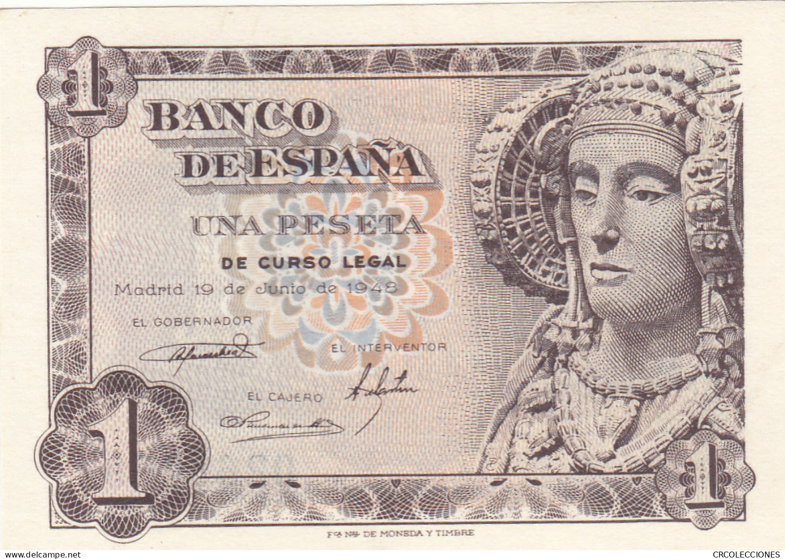 CRBS1085 BILLETE ESPAÑA 1 PESETA 1948 SIN SERIE SIN CIRCULAR - Otros & Sin Clasificación