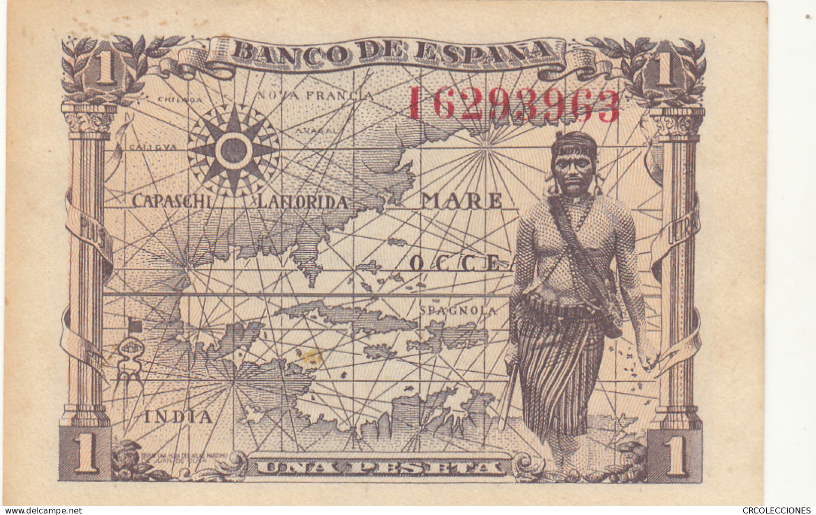 CRBS1091 BILLETE ESPAÑA 1 PESETA 1945 SERIE I SUCIO - Other & Unclassified