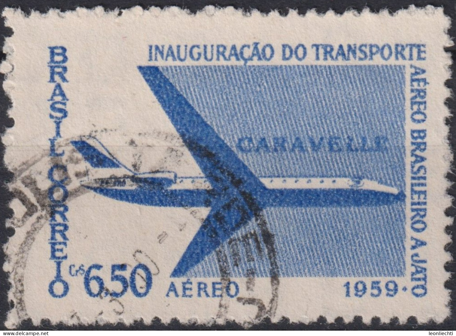 1959 Brasilien ° Mi:BR 969, Sn:BR C91, Yt:BR PA79, Inauguration Of Brazilian Jet Transport - Caravelle - Luchtpost