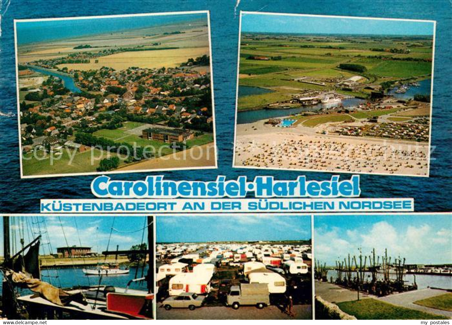 73160235 Carolinensiel-Harlesiel Ostfriesland Fliegeraufnahme Strand Campingplat - Wittmund