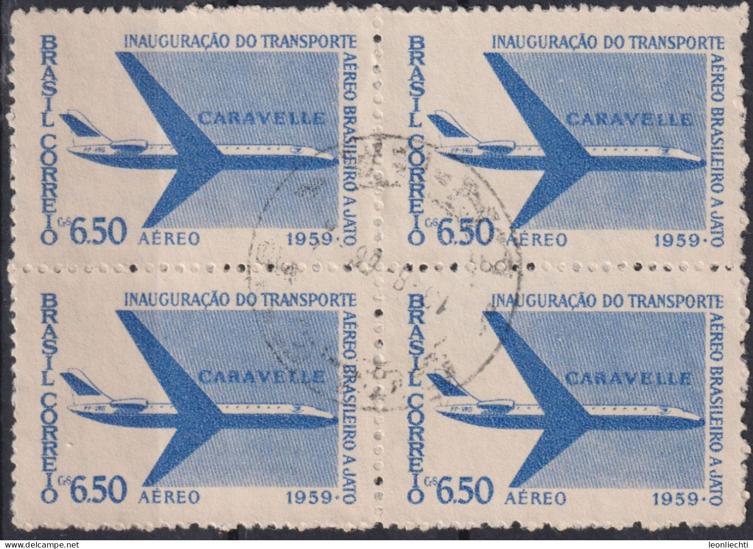 1959 Brasilien ° Mi:BR 969, Sn:BR C91, Yt:BR PA79, Inauguration Of Brazilian Jet Transport - Caravelle - Airmail