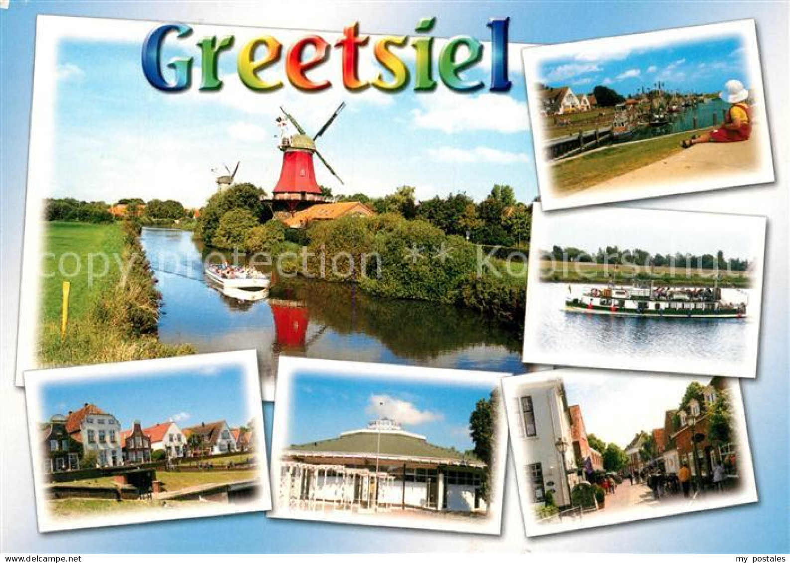 73160199 Greetsiel Windmuehle Schiff Ortsansichten Greetsiel - Krummhoern