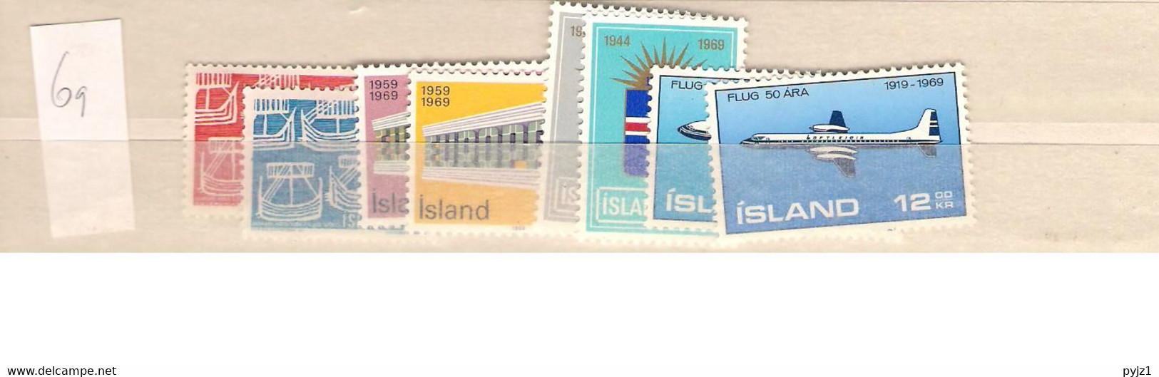 1969 MNH Iceland, Year Complete, Postfris** - Full Years