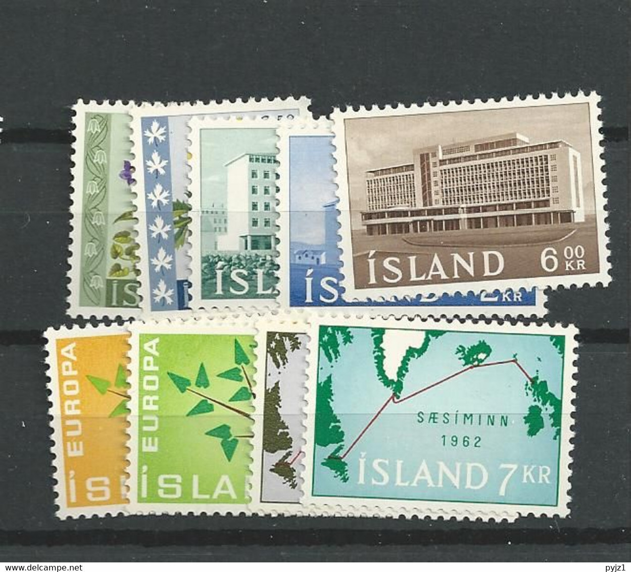 1962 MNH Iceland, Year Complete, Postfris** - Volledig Jaar