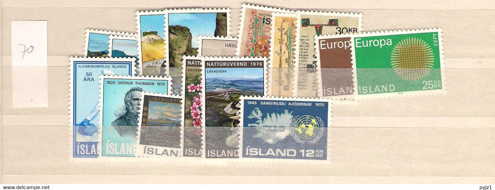 1970 MNH Iceland, Year Complete, Postfris** - Full Years
