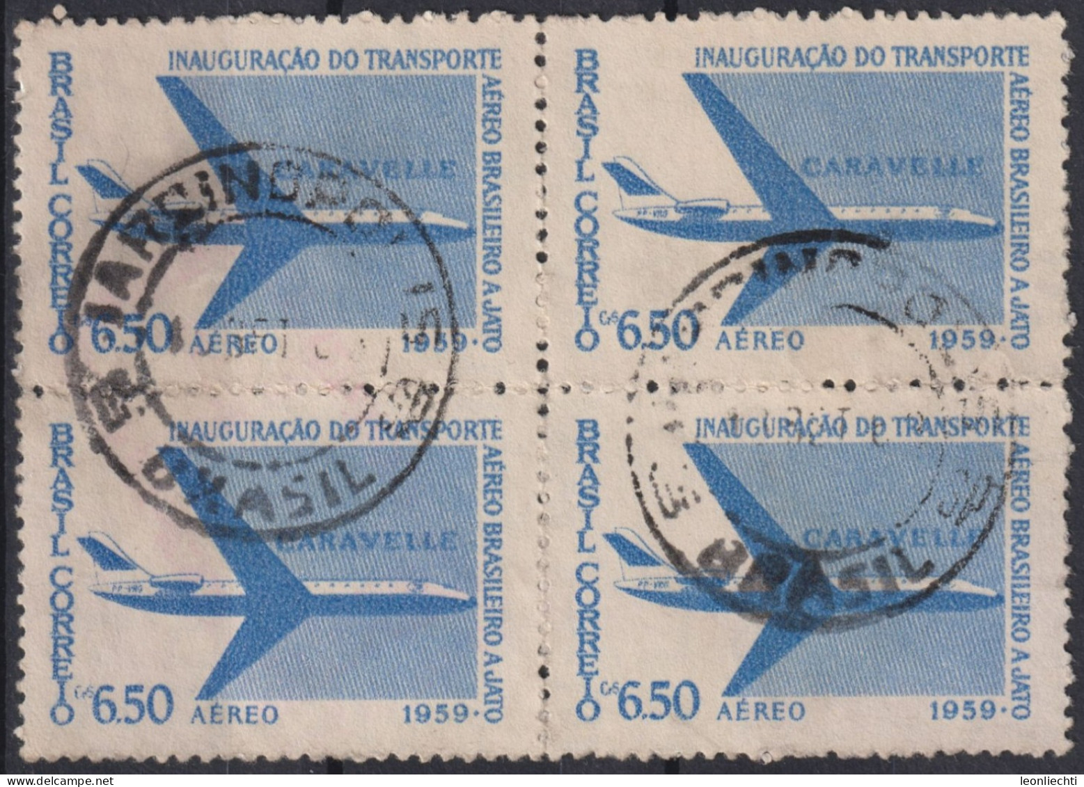 1959 Brasilien ° Mi:BR 969, Sn:BR C91, Yt:BR PA79, Inauguration Of Brazilian Jet Transport - Caravelle - Aéreo