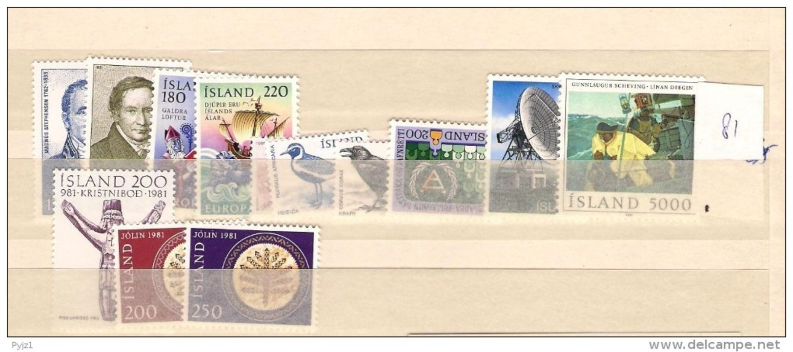 1981 MNH Iceland, Island, Year Complete, Postfris - Komplette Jahrgänge