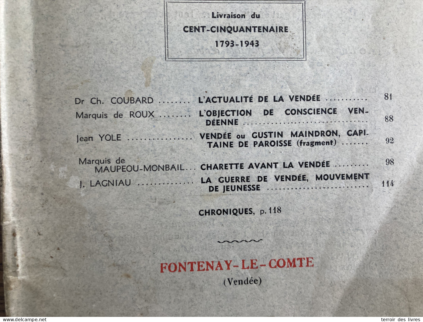 Revue Du Bas-Poitou 1943 3 LA GARNACHE - Poitou-Charentes