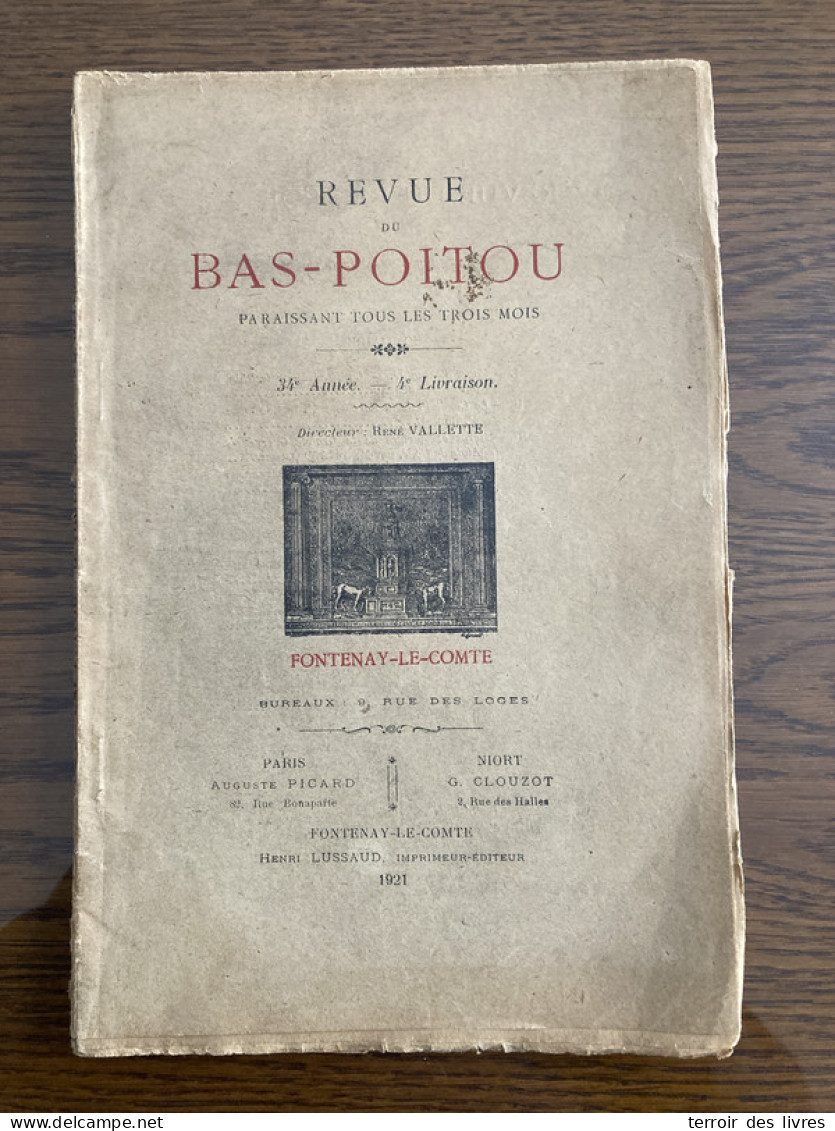 Revue Du Bas-Poitou 1921 4 Chateau LA MOTHE ACHARD 1773 1913 LES ACHARDS BESSAY - Poitou-Charentes