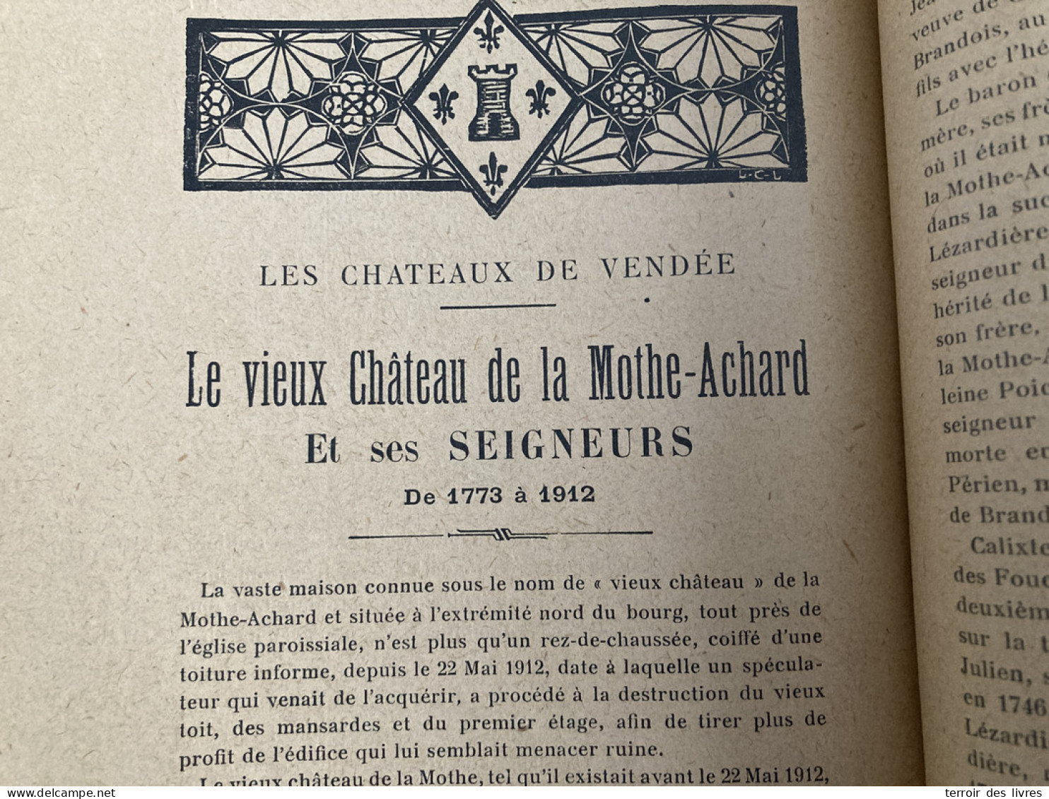 Revue Du Bas-Poitou 1921 4 Chateau LA MOTHE ACHARD 1773 1913 LES ACHARDS BESSAY - Poitou-Charentes