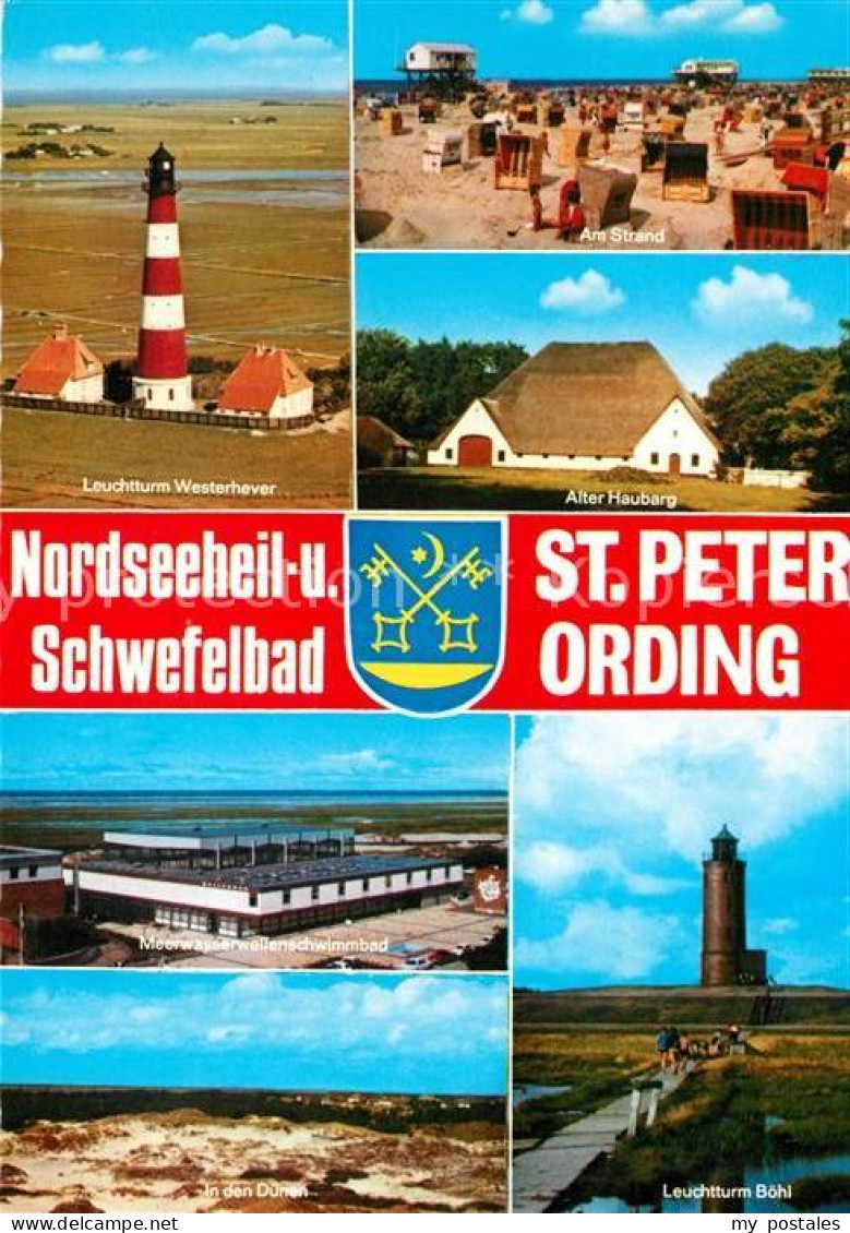 73160120 Peter-Ording St Leuchtturm Westerhever Haubarg Strand Duenen Leuchtttur - St. Peter-Ording