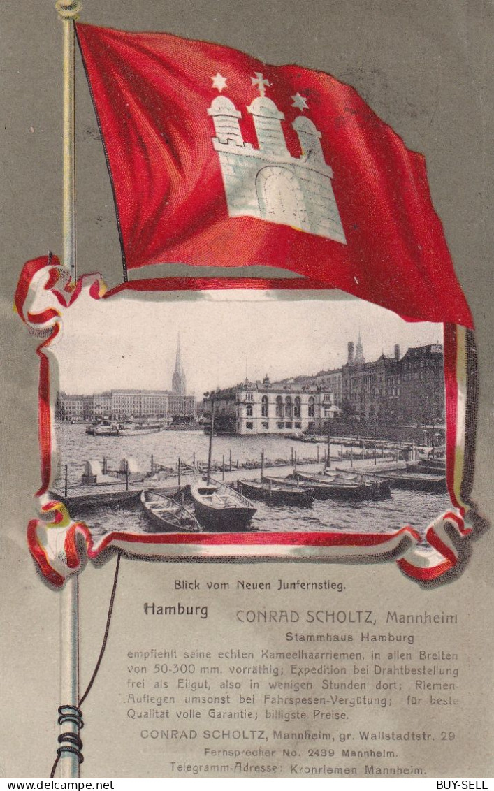 DEUTSCHLAND - SELTEN - HAMBURG - Blick Vom Neuen Junfernstieg - 1901 - SEHR SCHÖNE KARTE - CONRAD SCHOLTZ MANNHEIM - - Sonstige & Ohne Zuordnung