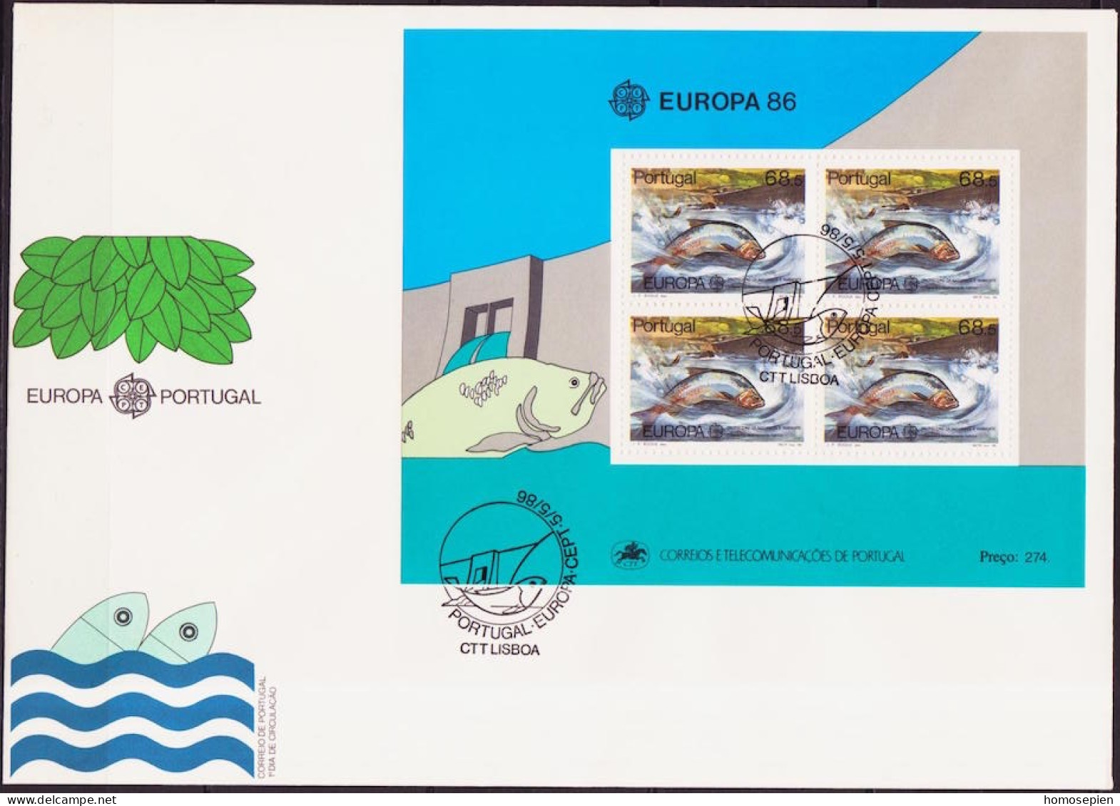 Portugal FDC 1986 Y&Tn°BF51 - Michel N°B50 - 68,50e EUROPA - FDC