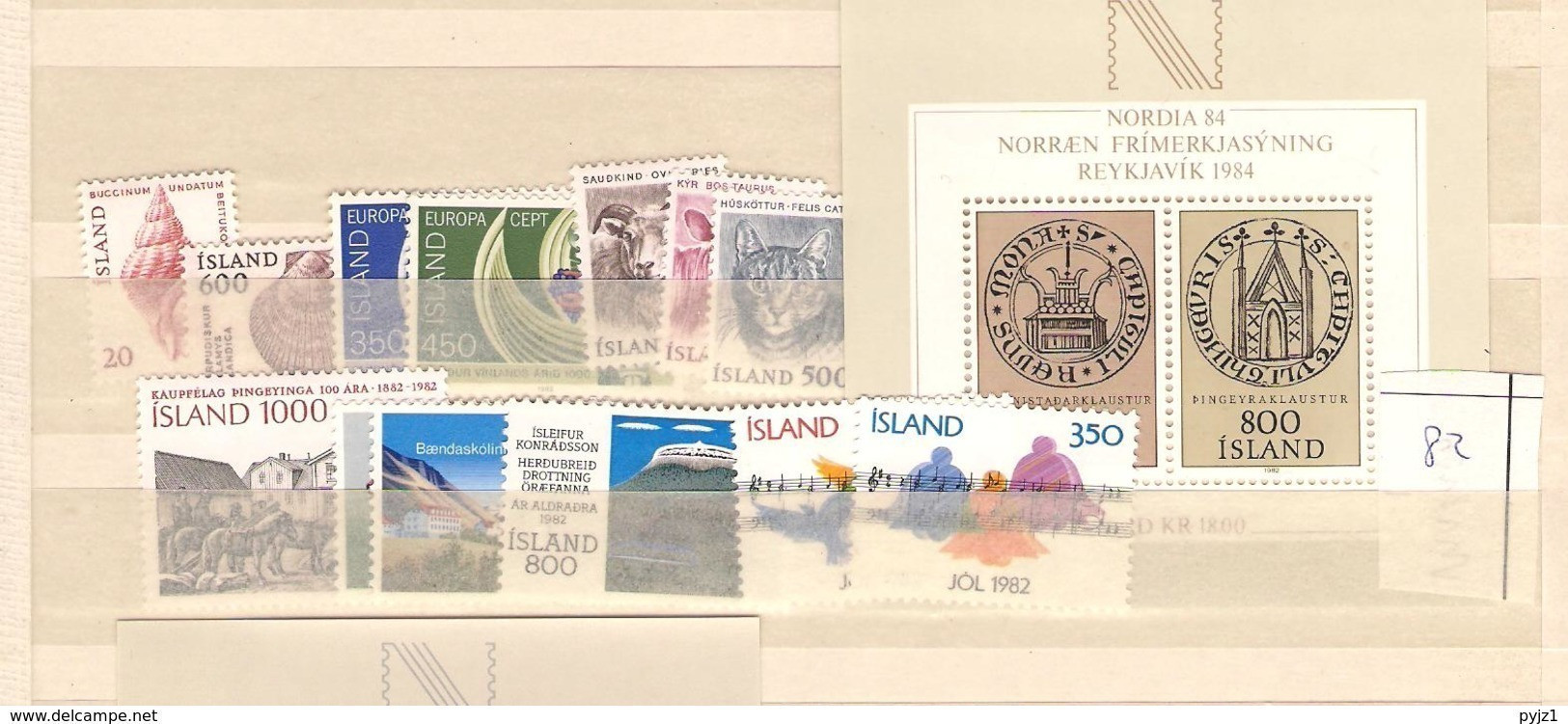 1982 MNH Iceland, Island, Year Complete, Posffris - Années Complètes