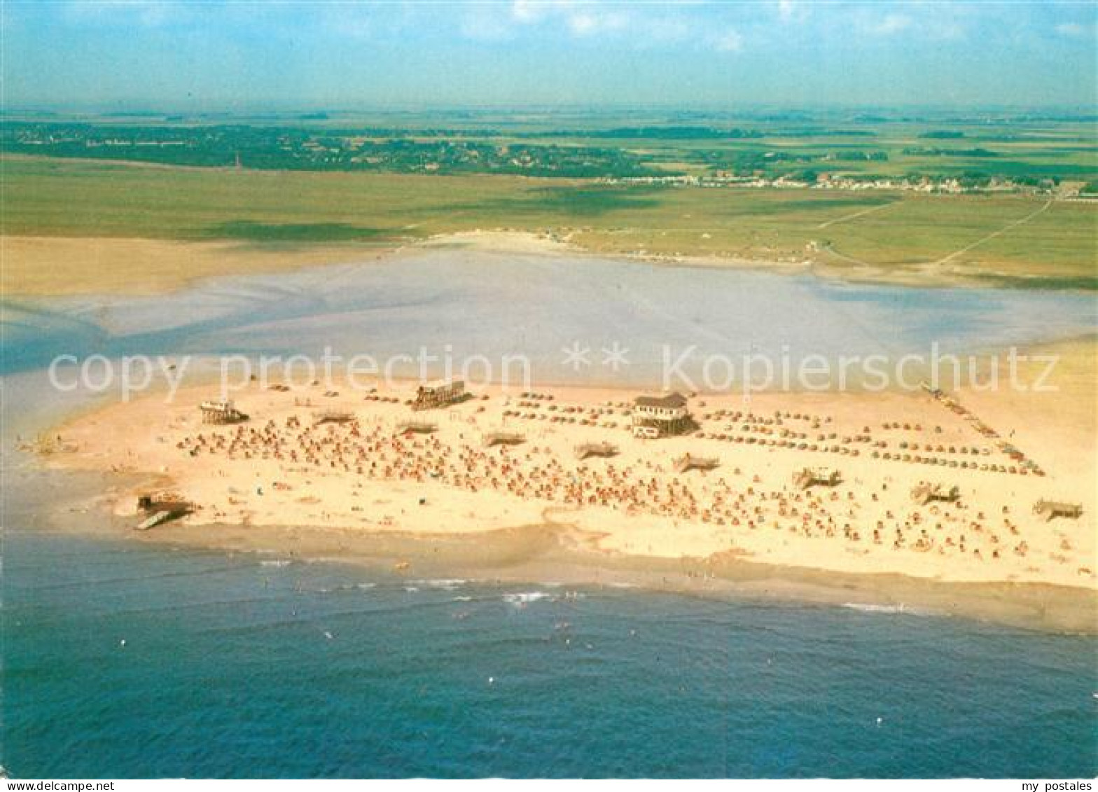 73159635 St Peter-Ording Nordseeheilbad Boehler Strand Bei Hochwasser Fliegerauf - St. Peter-Ording