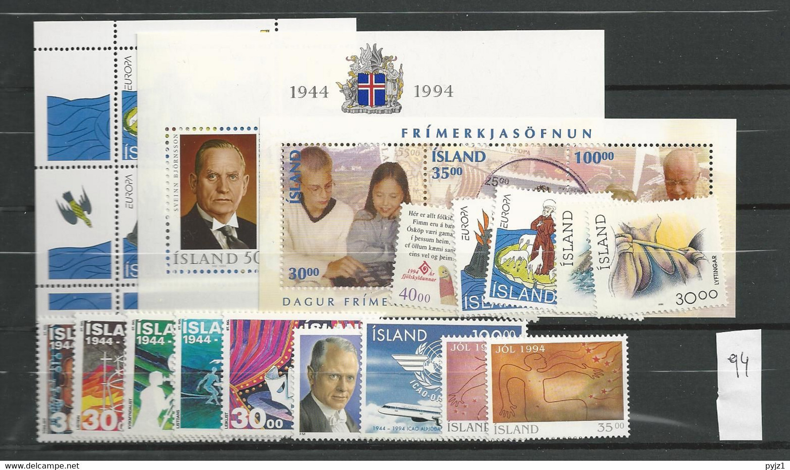 1994 MNH Iceland, Year Complete, Postfris** - Komplette Jahrgänge
