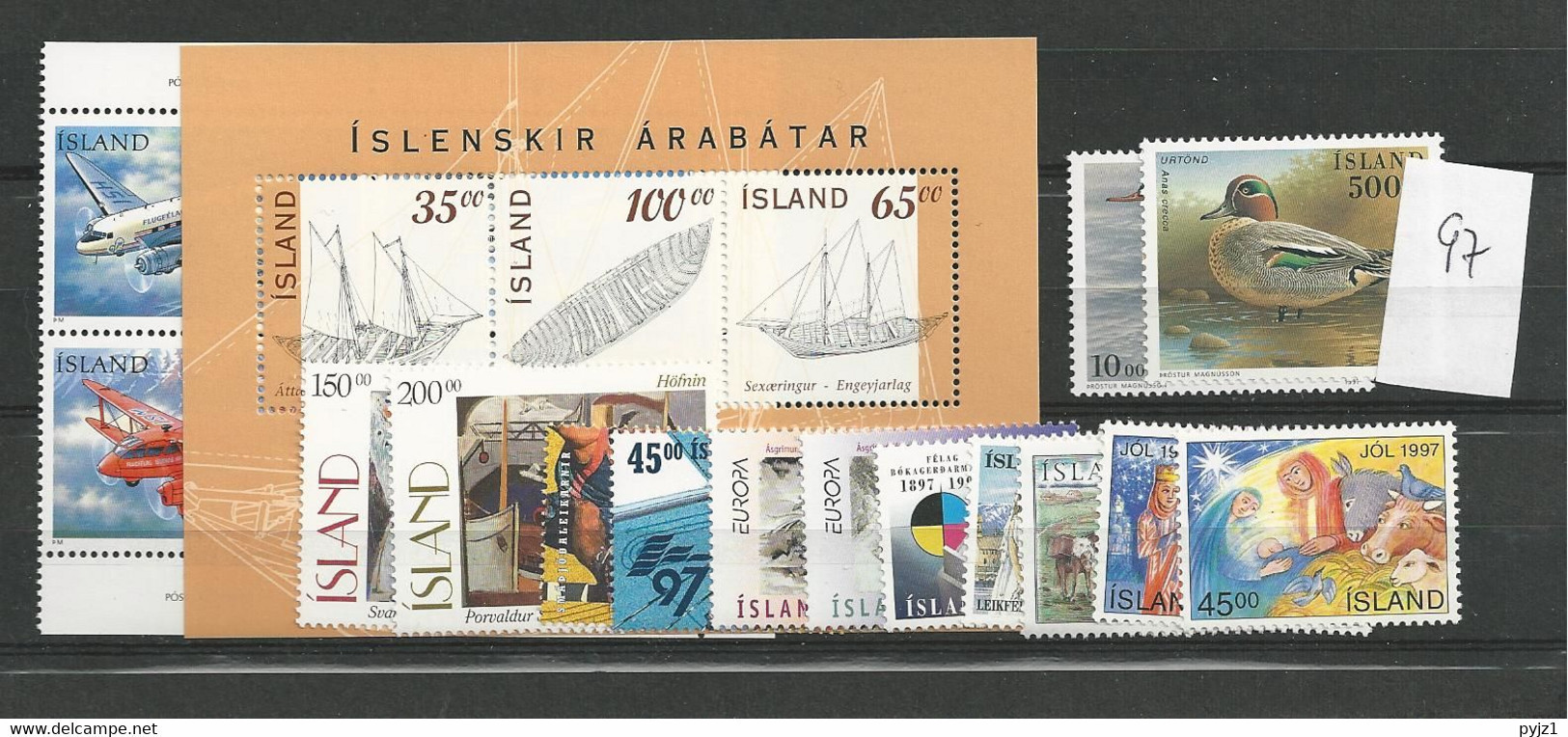 1997 MNH Iceland, Year Complete, Postfris** - Años Completos