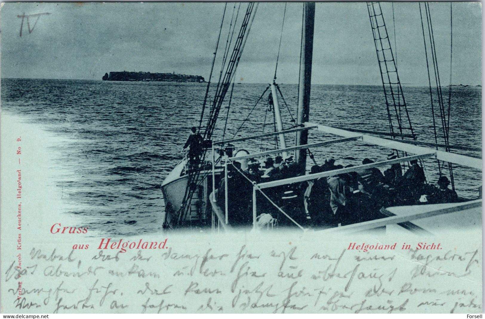 Gruss Aus Helgoland , Helgoland In Sicht (Stempel: Helgoland 1901) - Helgoland