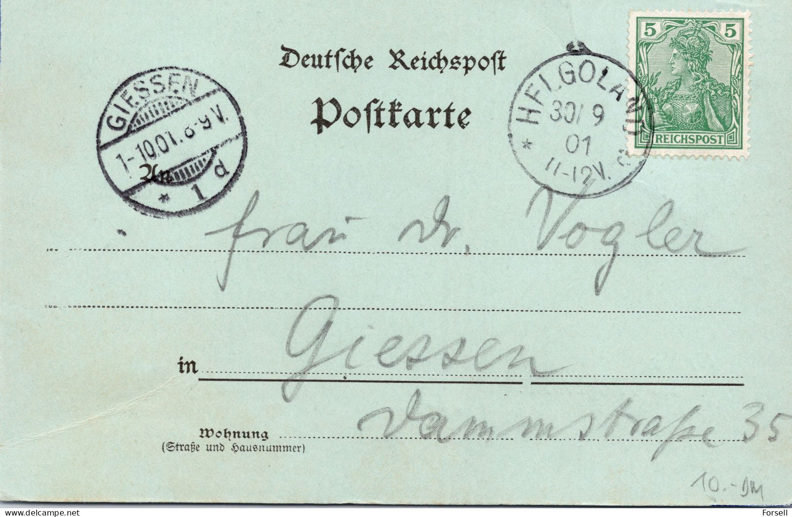 Gruss Aus Helgoland , Helgoland In Sicht (Stempel: Helgoland 1901) - Helgoland