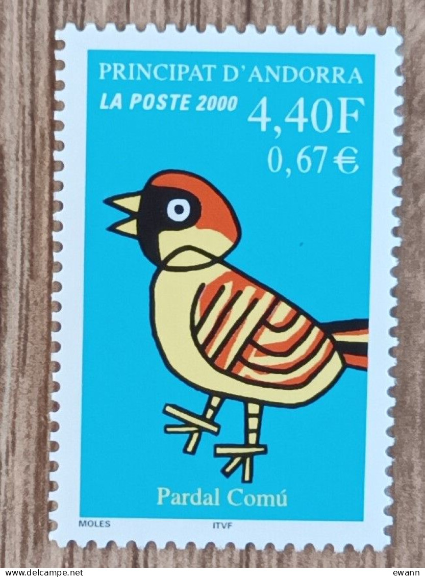 Andorre - YT N°533 - Faune / Oiseau / Moineau Commun - 2000 - Neuf - Neufs