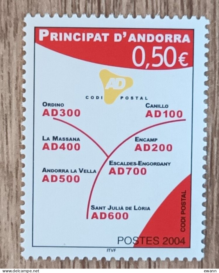 Andorre - YT N°601 - Le Code Postal - 2004 - Neuf - Unused Stamps